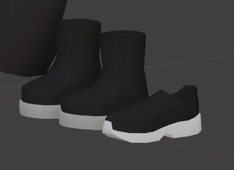 A comparison of Laura's old, temporary boots (left) and her new sneakers (right).