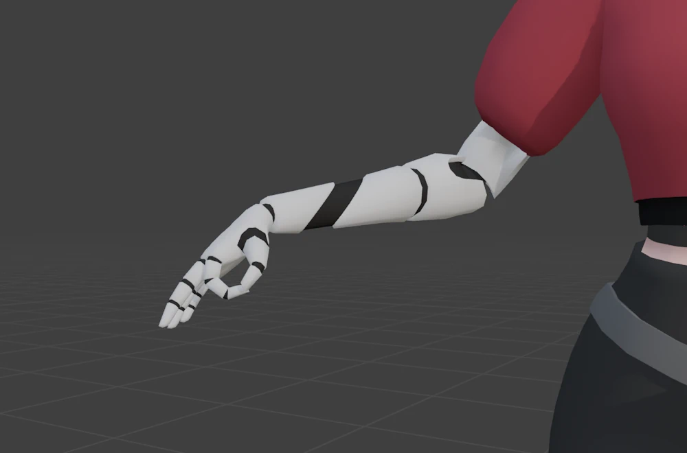 Prosthetic hand making an 'ok' sign.