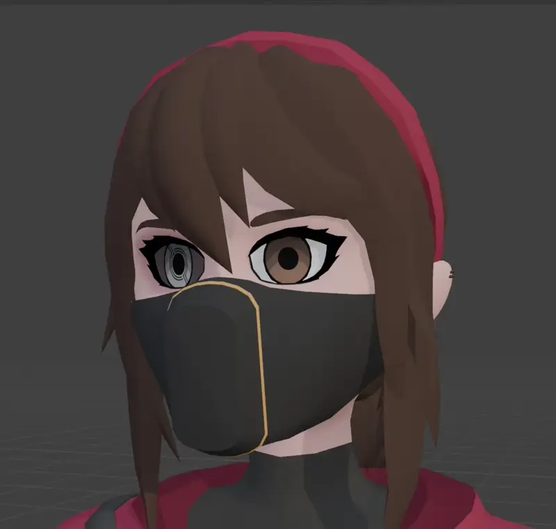 Laura's new model blinking. The eyes now close with both upper and lower eyelids, and the eyelashes are 3D.