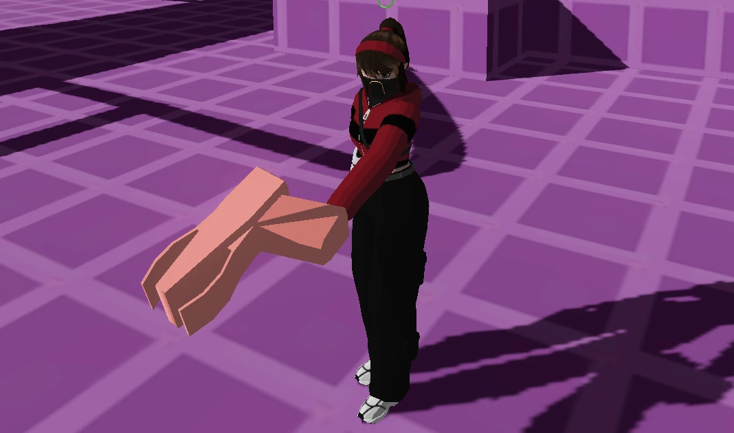 Laura holding the temporary Decoder asset